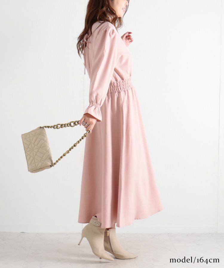 大きいサイズ レディース カシュクールロングワンピース　fem-192