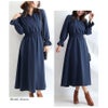 大きいサイズ レディース カシュクールロングワンピース　fem-192 ネイビー