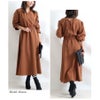 大きいサイズ レディース カシュクールロングワンピース　fem-192 ブラウン