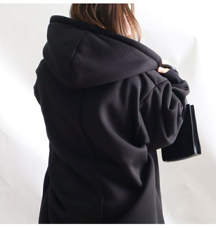 大きいサイズ レディース 裏ボアフーディーロングコート　sw-0401