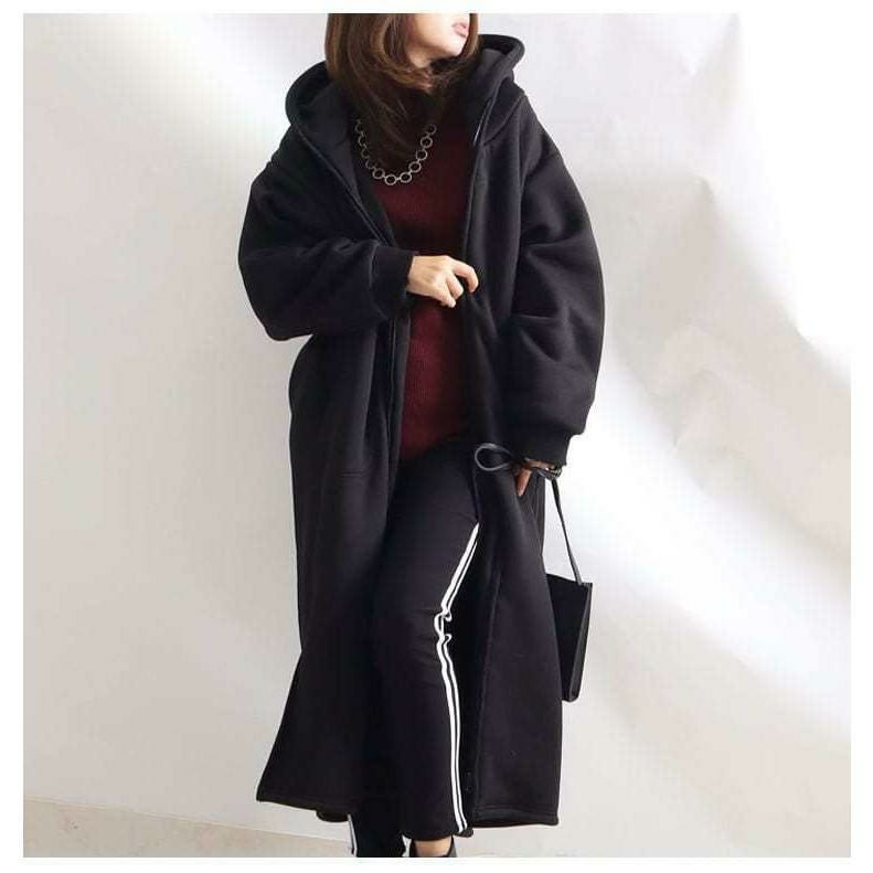 大きいサイズ レディース 裏ボアフーディーロングコート sw-0401