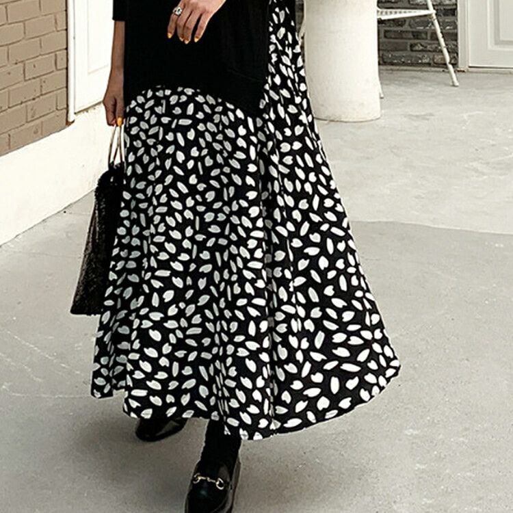 大きいサイズ レディース フェイクレイヤードフレアワンピース　goldy-850