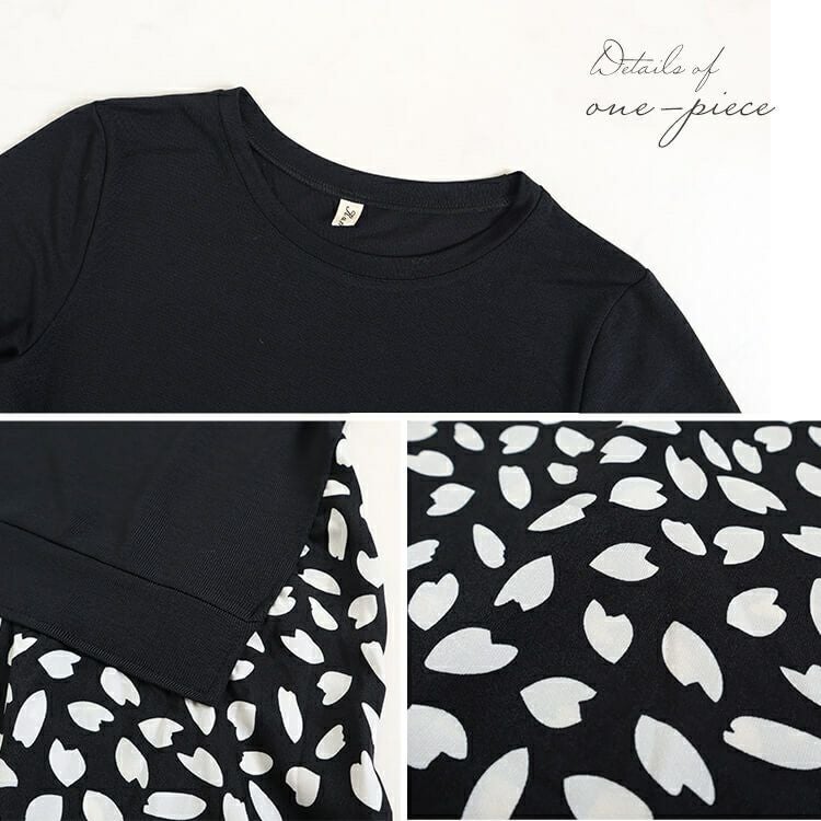 大きいサイズ レディース フェイクレイヤードフレアワンピース　goldy-850