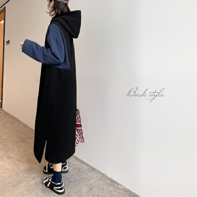 大きいサイズ レディース スタイルアップパーカーワンピース　goldy-863