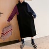 大きいサイズ レディース スタイルアップパーカーワンピース　goldy-863 ブラック