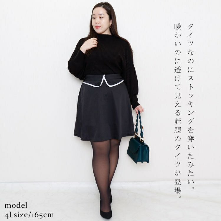 大きいサイズ レディース 透けて見えるタイツ　goldy-855　【メール便可】