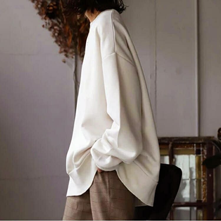 大きいサイズ レディース オーバーサイズ長袖カットソー　goldy-868