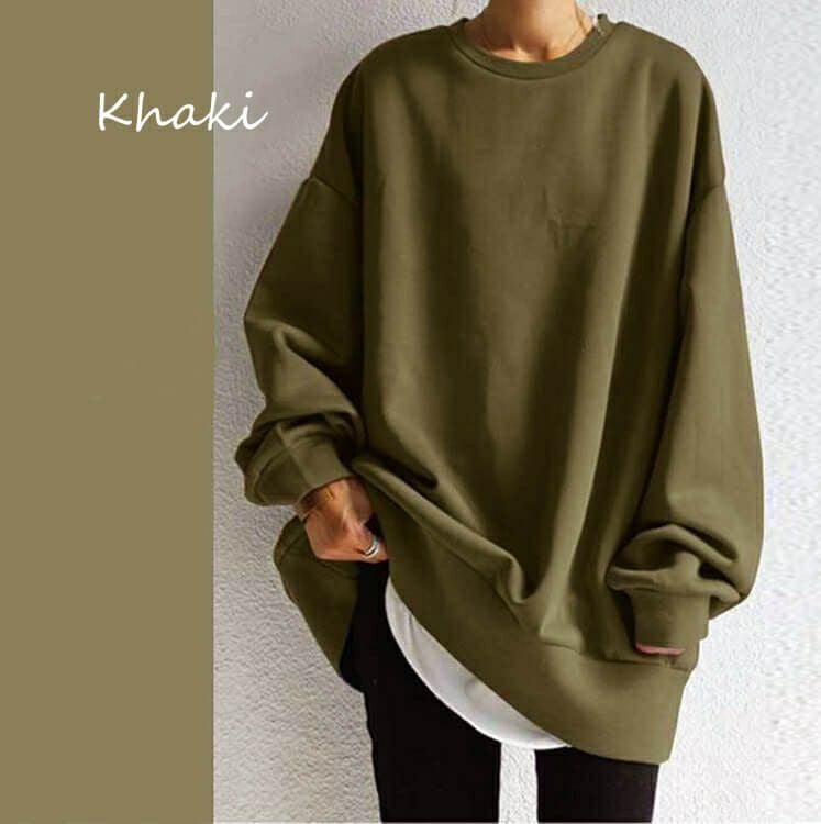 大きいサイズ レディース オーバーサイズ長袖カットソー　goldy-868