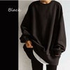 大きいサイズ レディース オーバーサイズ長袖カットソー　goldy-868 ブラック