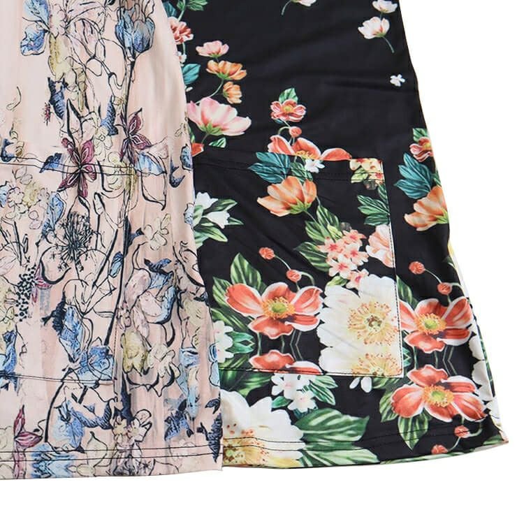 大きいサイズ レディース フワラー長袖チュニックワンピース　goldy-866 【メール便可】