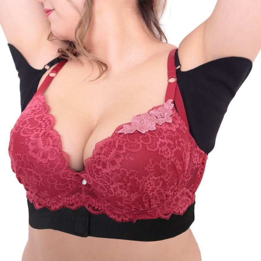 大きいサイズ レディース 【実用新案取得】改良版！胸汗・わき汗Wキャッチ機能汗取リッチ　fem-170　【メール便可】 ブラック