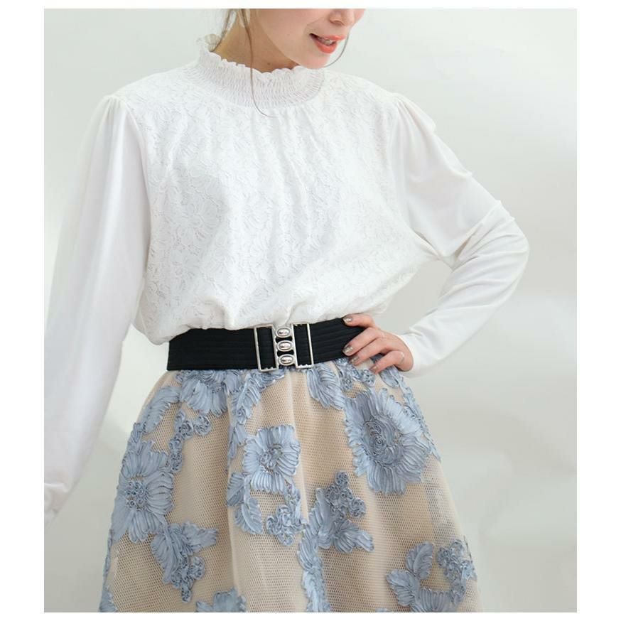 大きいサイズ レディース 日本製ゴムベルト　art-35gom ブラックB