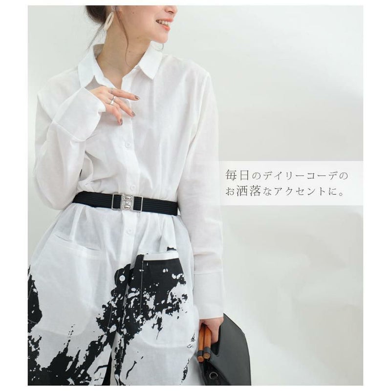 大きいサイズ レディース 日本製ゴムベルト　art-35gom ブラックA