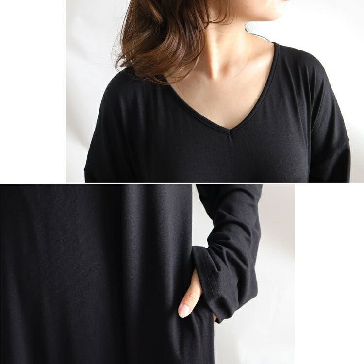 大きいサイズ レディース カットソーマキシ丈ワンピース　goldy-881