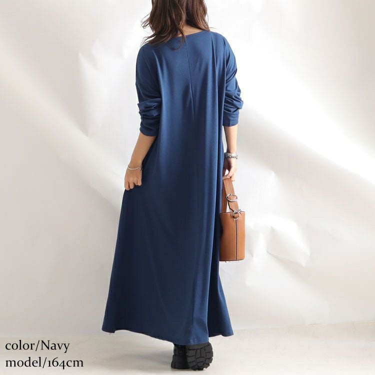 大きいサイズ レディース カットソーマキシ丈ワンピース　goldy-881
