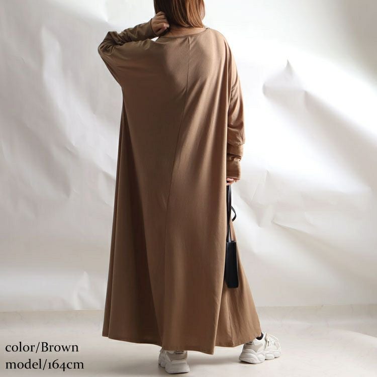 大きいサイズ レディース カットソーマキシ丈ワンピース　goldy-882