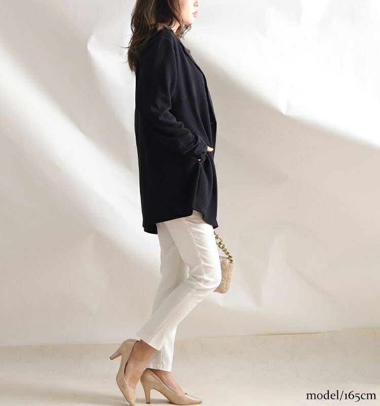 大きいサイズ レディース ロング丈テーラードジャケット　mncut-122043