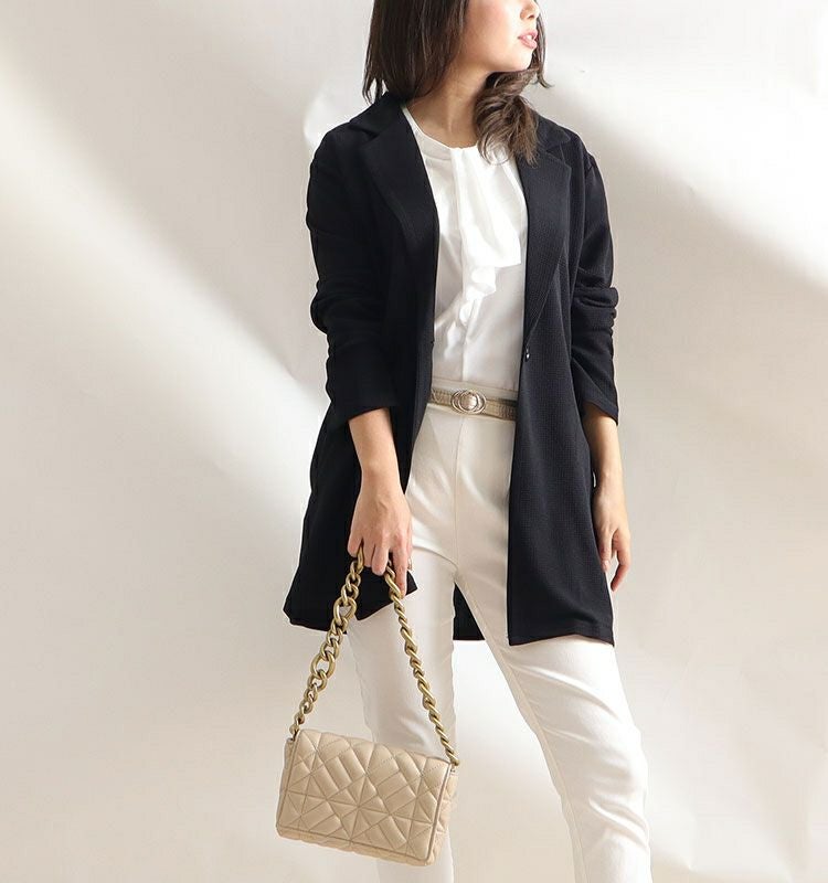 大きいサイズ レディース ロング丈テーラードジャケット　mncut-122043