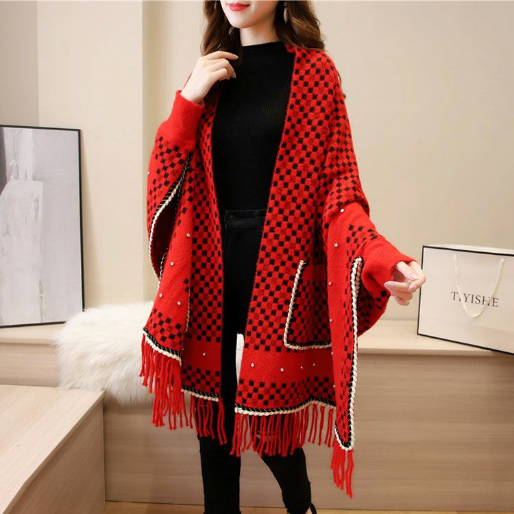 大きいサイズ レディース ストール風ニットカーディガン　goldy-893