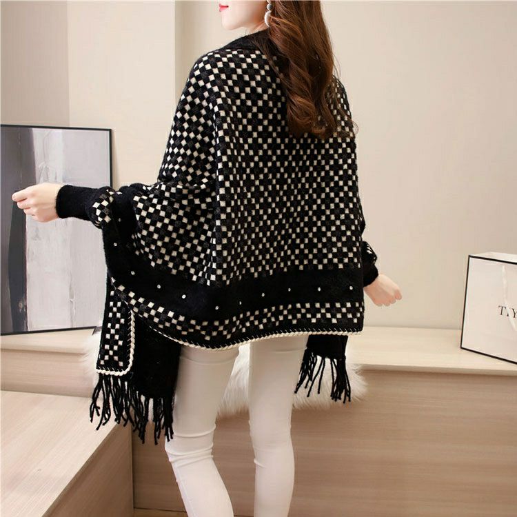 大きいサイズ レディース ストール風ニットカーディガン　goldy-893