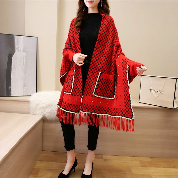 大きいサイズ レディース ストール風ニットカーディガン　goldy-893