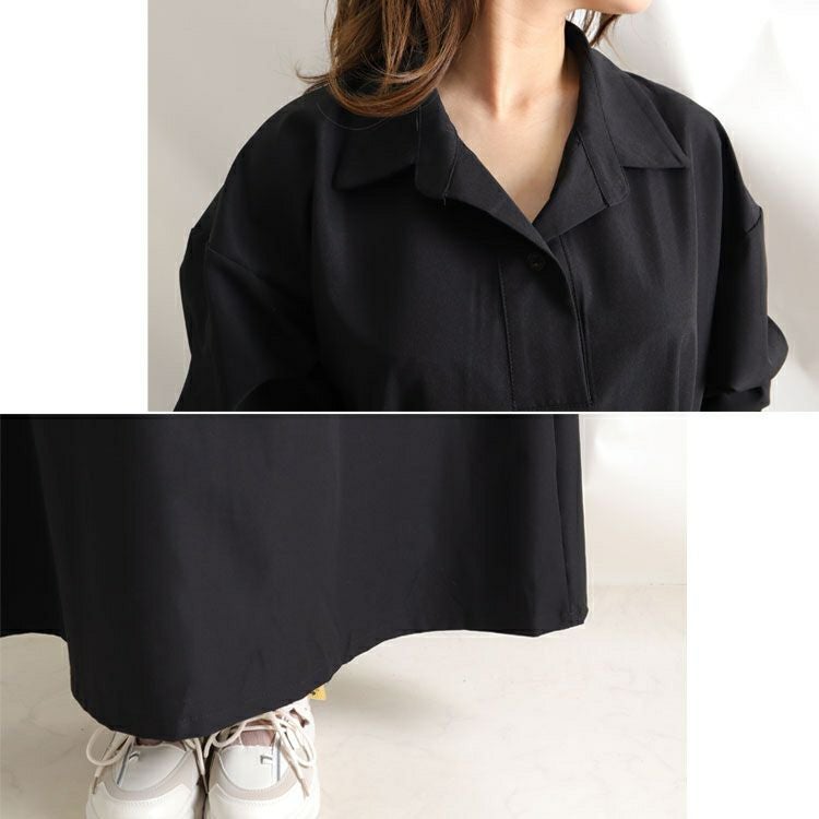 大きいサイズ レディース マキシ丈シャツワンピース　goldy-880