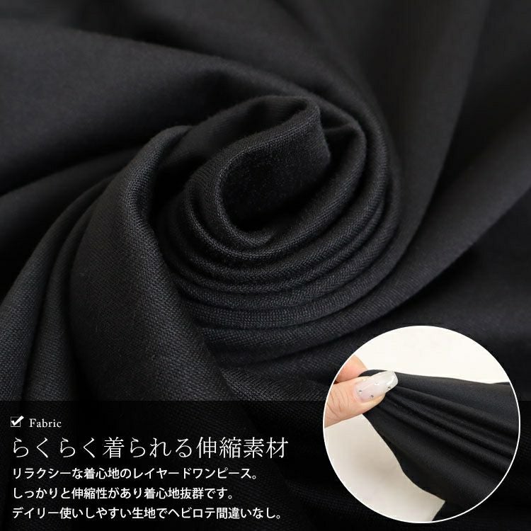 大きいサイズ レディース レイヤードパーカーワンピース　goldy-891