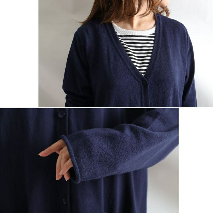 大きいサイズ レディース 綿100％ニットロングカーディガン　kt-22005