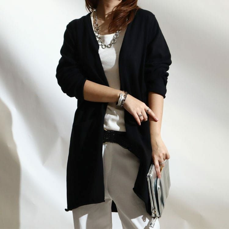 大きいサイズ レディース 綿100％ニットロングカーディガン　kt-22005