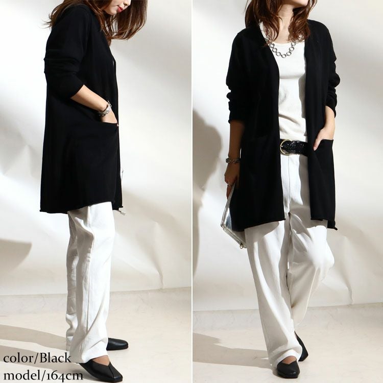 大きいサイズ レディース 綿100％ニットロングカーディガン　kt-22005