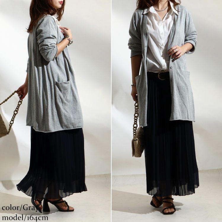 大きいサイズ レディース 綿100％ニットロングカーディガン　kt-22005