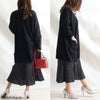 大きいサイズ レディース 綿100％ニットロングカーディガン　kt-22005 ブラック
