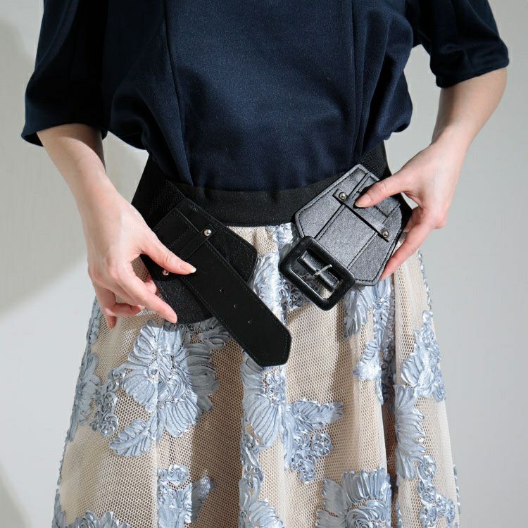 大きいサイズ レディース コルセットサッシュゴムベルト　art-130-17　【メール便可】