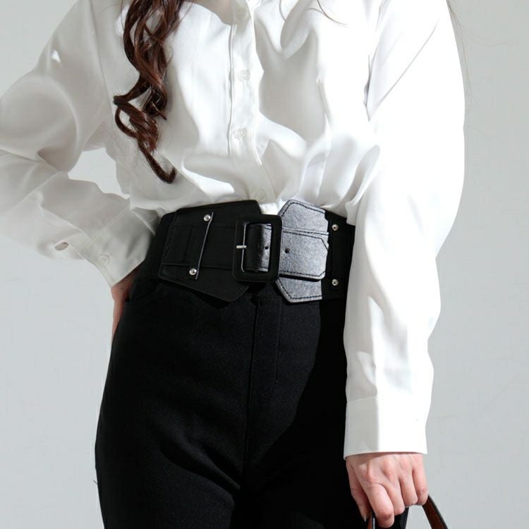 大きいサイズ レディース コルセットサッシュゴムベルト　art-130-17　【メール便可】