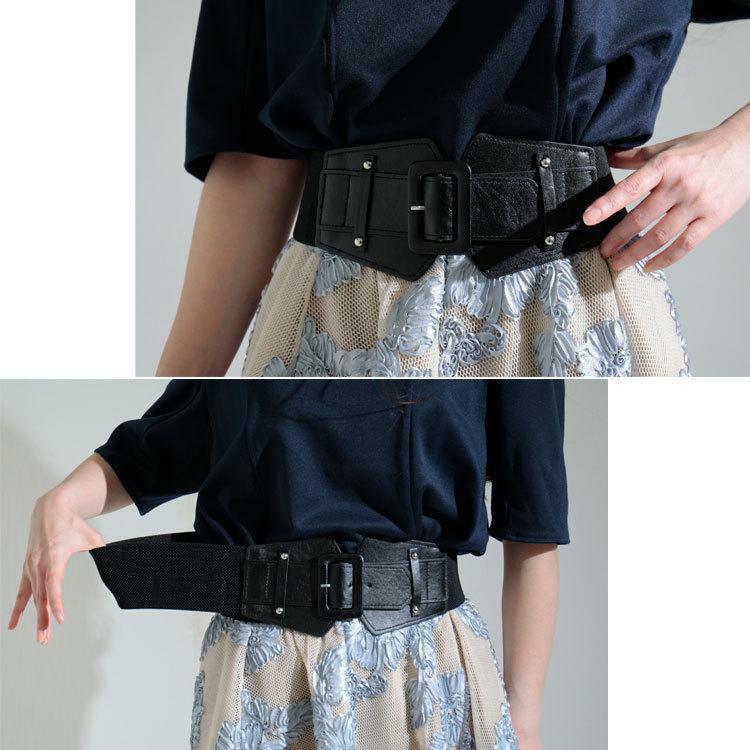 大きいサイズ レディース コルセットサッシュゴムベルト　art-130-17　【メール便可】 ブラック