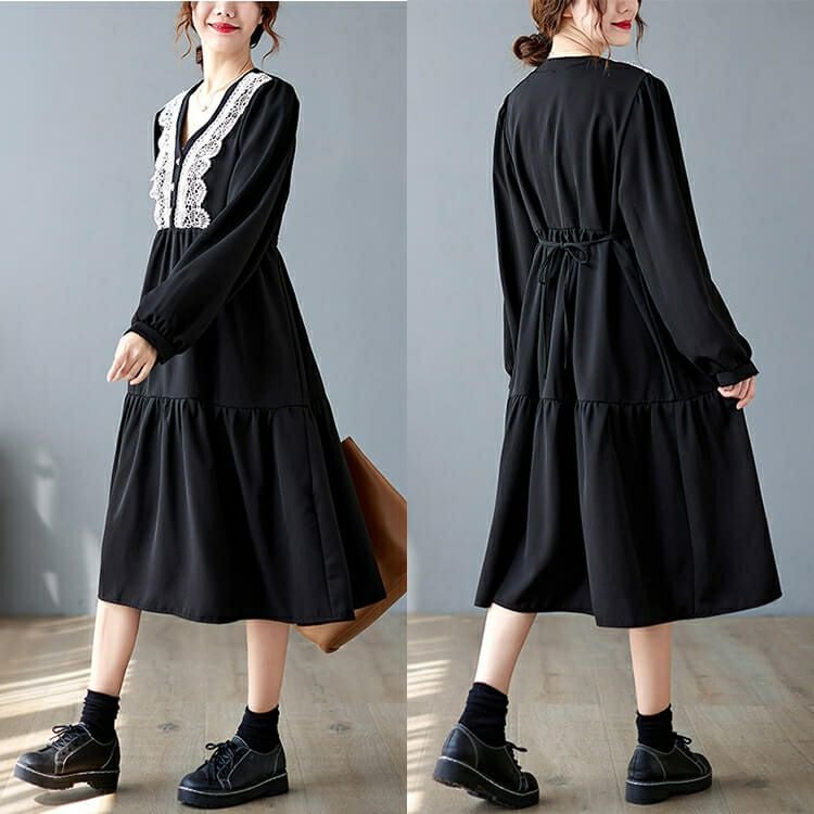 大きいサイズ レディース ホワイトレースティアードワンピース　goldy-894