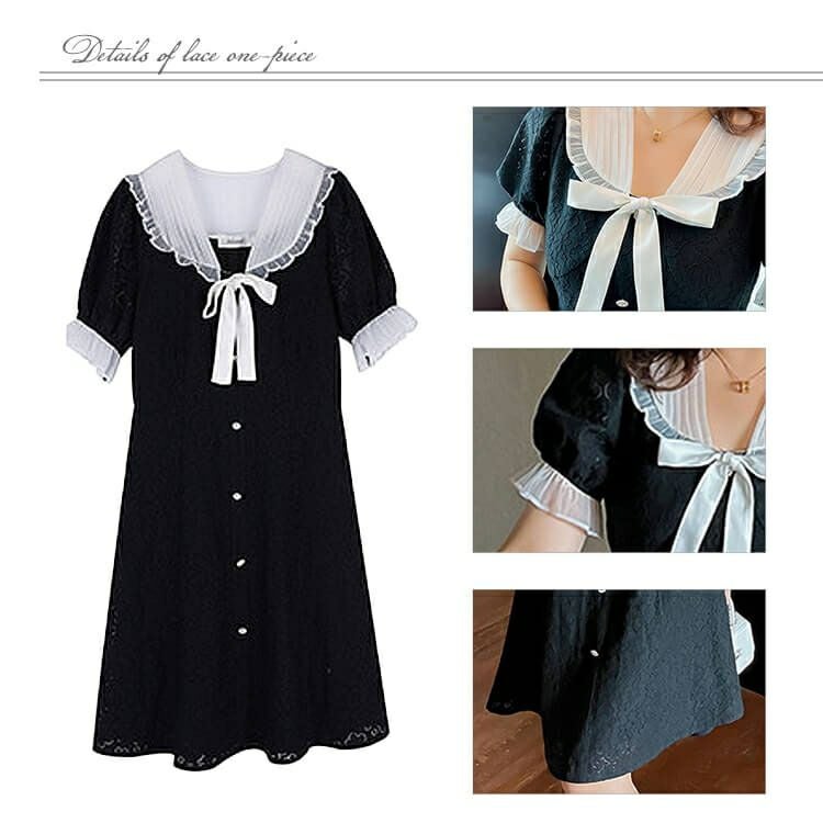 大きいサイズ レディース ブラックサマーワンピース　goldy-930