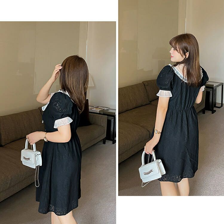 大きいサイズ レディース ブラックサマーワンピース　goldy-930