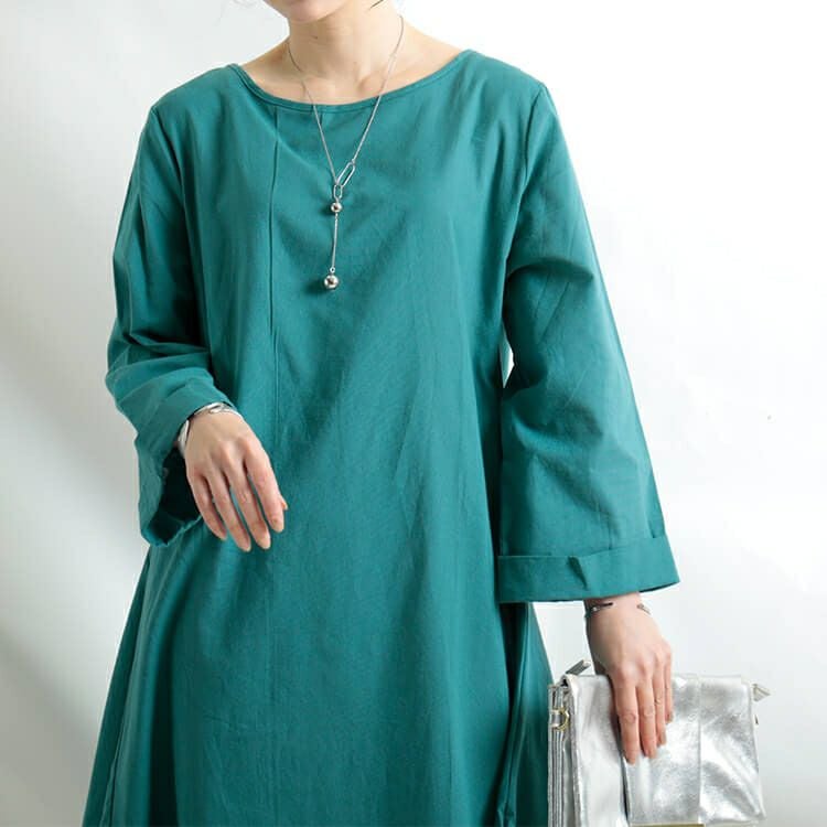 大きいサイズ レディース コクーンシルエットコットンワンピース　goldy-902 【メール便可】