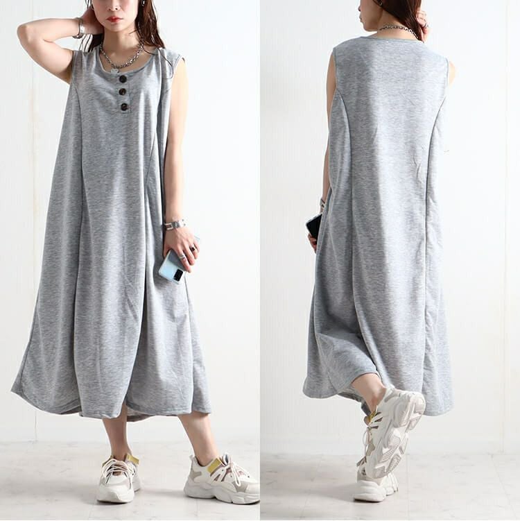 大きいサイズ レディース パーカー＆ノースリーブワンピースセット　goldy-919