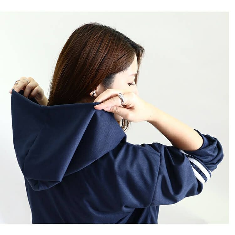 大きいサイズ レディース ラインデザインパーカー＆パンツセット　goldy-941