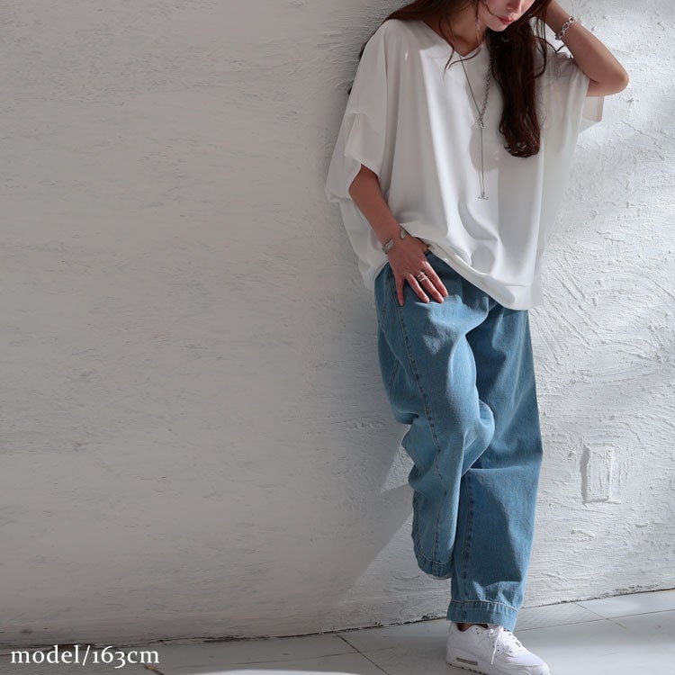 大きいサイズ レディース 接触冷感＆UVカット肩タックドルマンプルオーバー　mncut-122106