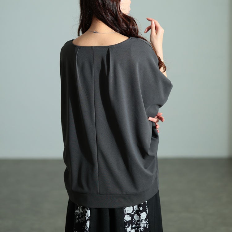 大きいサイズ レディース 接触冷感＆UVカット肩タックドルマンプルオーバー　mncut-122106