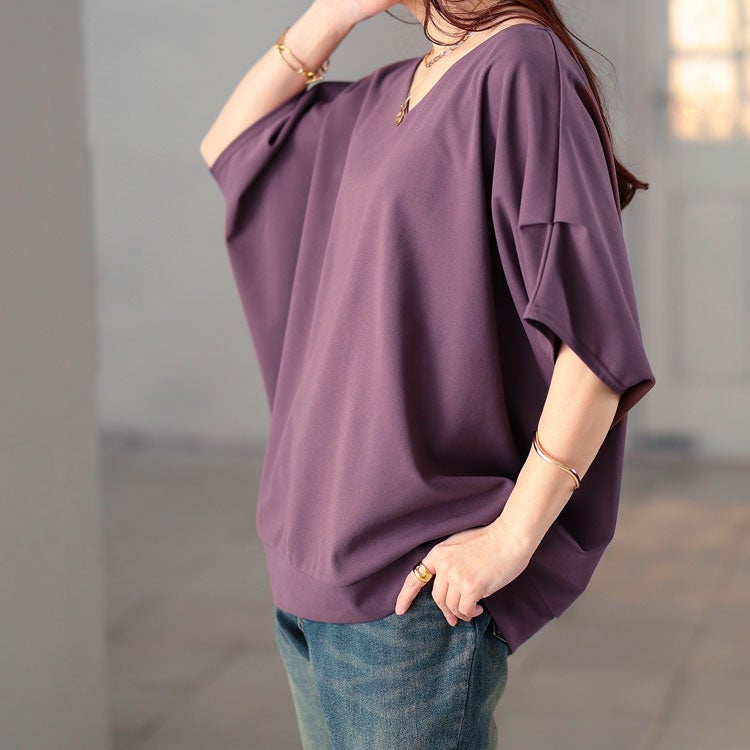 大きいサイズ レディース 接触冷感＆UVカット肩タックドルマンプルオーバー　mncut-122106