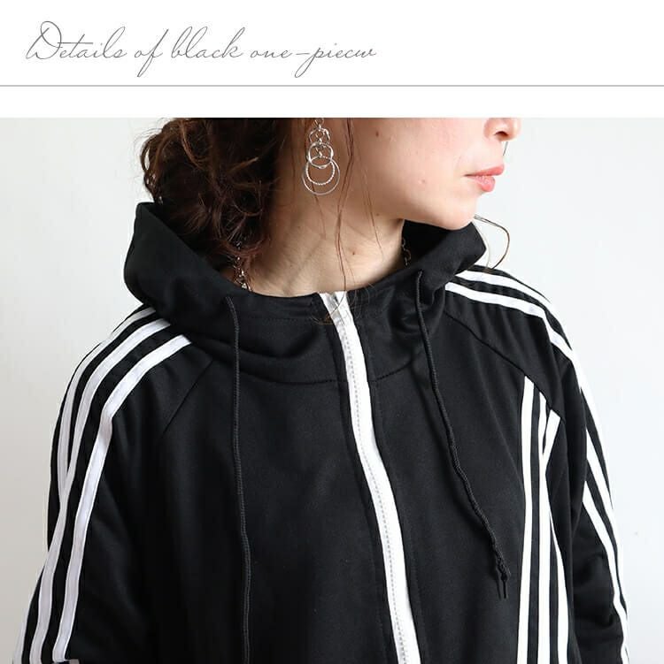 大きいサイズ レディース アシンメトリーラインパーカー＆パンツセット　goldy-918