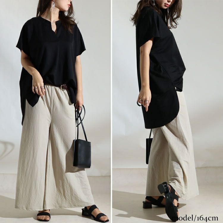 大きいサイズ レディース 鹿の子スキッパーシャツチュニック　mncut-122112 【メール便可】