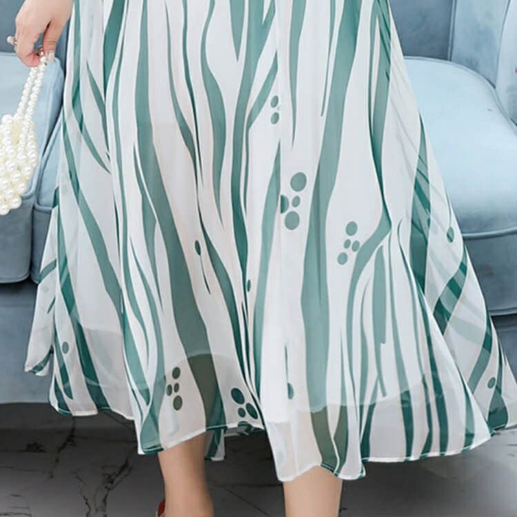 大きいサイズ レディース シースルー半袖フレアワンピース　goldy-932 【ゆうパケット可】