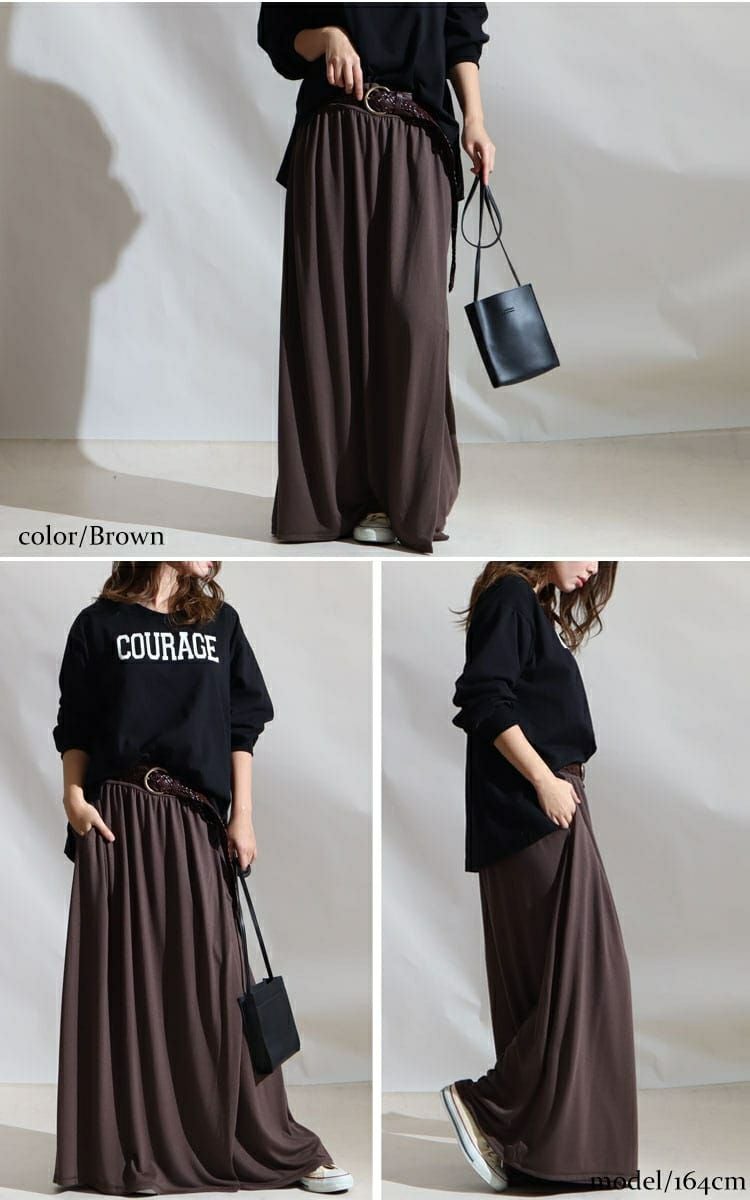大きいサイズ レディース スカート風カフェパンツ　sw-0443