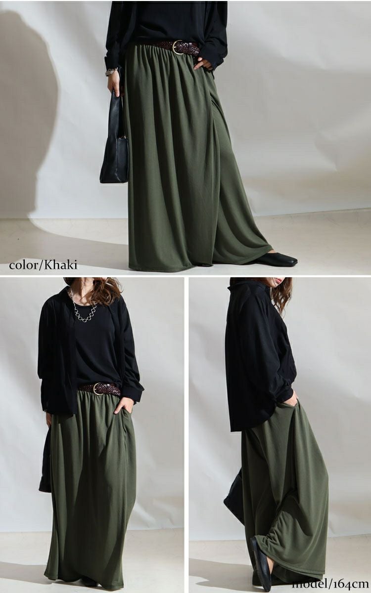 大きいサイズ レディース スカート風カフェパンツ　sw-0443