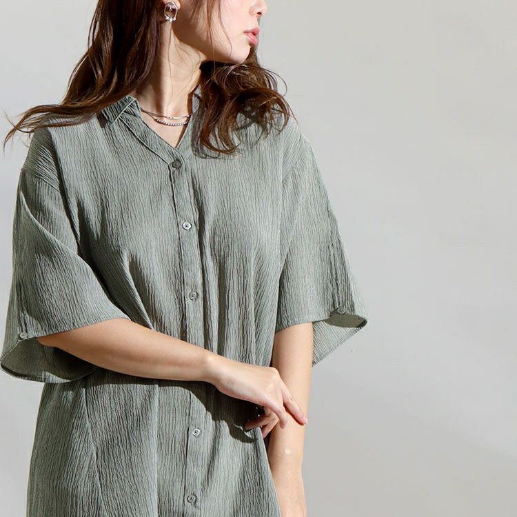 大きいサイズ レディース シャツチュニック　map-20